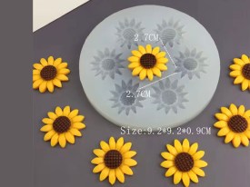 Molde silicona 7 mini girasoles